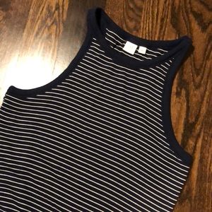 Striped rib knit dress